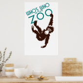 Poster Vintages qui dans le singe du zoo (Cuisine)