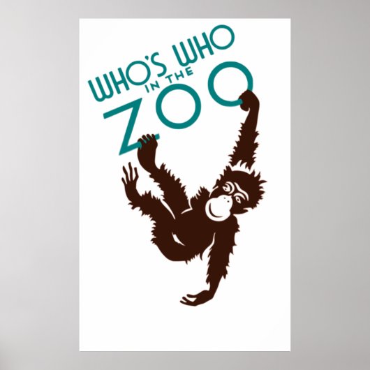 Poster Vintages qui dans le singe du zoo (Devant)