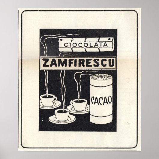 Poster Vintige ad 1913 for Romanian for cocholate (Devant)