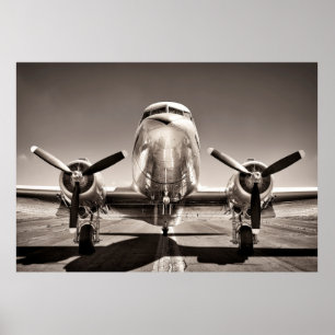 Poster vintplane on runway