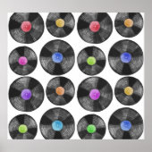 Poster Vinyl LP Records Retro Illustration (Devant)