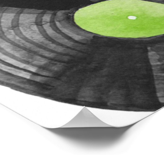 Poster Vinyl LP Records Retro Illustration (Coin)