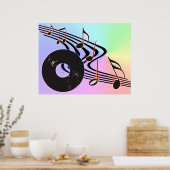 Poster Vinyl Record and Notes (Cuisine)