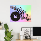 Poster Vinyl Record and Notes (Bureau à domicile)