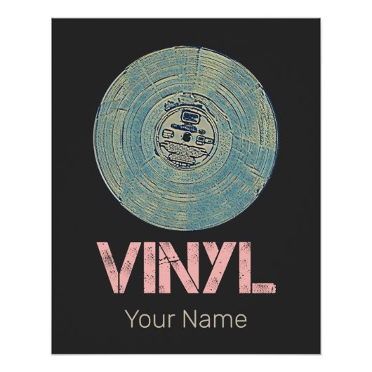 Poster Vinyl Record Retro Disco Conception de musique Vin (Devant)