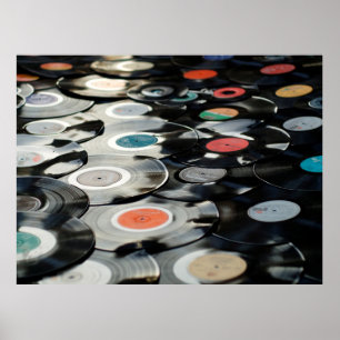 Poster Vinyl rétro plastique vieux noir