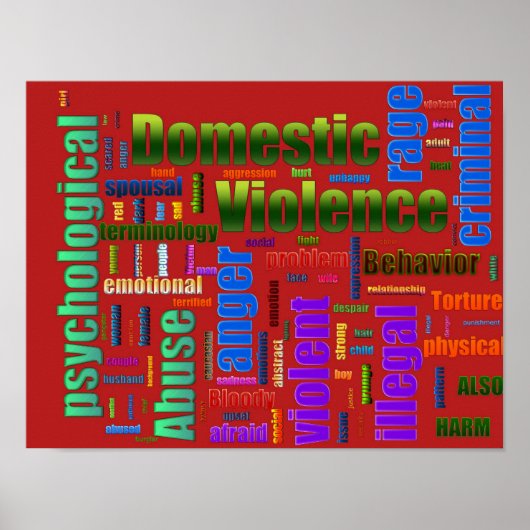 Poster Violence Domestique Abus Texte Connexe (Devant)