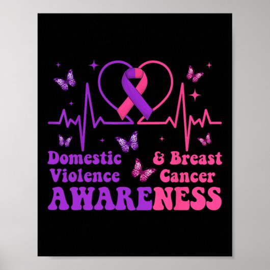 Poster Violence familiale &amp; Sensibilisation au cancer (Devant)