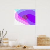 Poster Violet Abstrait Groovy Rétro 409 (Cuisine)