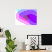 Poster Violet Abstrait Groovy Rétro 409 (Bureau à domicile)