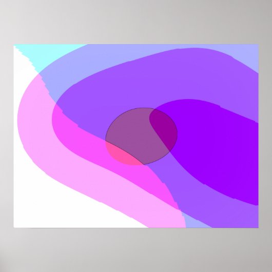 Poster Violet Abstrait Groovy Rétro 409 (Devant)
