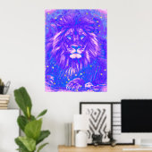 Poster *~* Violet Bleu Art Artistique Céleste LION AP23 (Bureau à domicile)