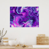 Poster Violet, Bleu, Art Liquide Rose (Cuisine)