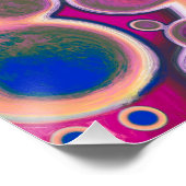 Poster Violet, Bleu, Rose Digital Pour Peinture Art Liqui (Coin)