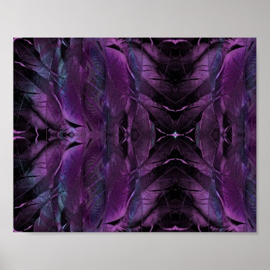 Poster Violet bleu violet couleur noire texture de plume (Devant)