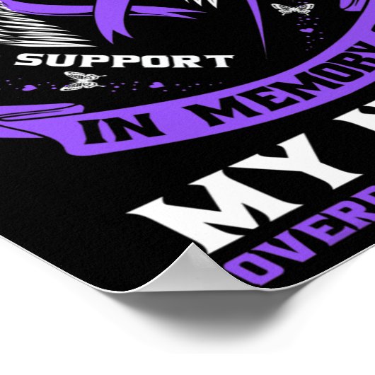 Poster Violet en mémoire de mon fils Conscience de la sur (Coin)