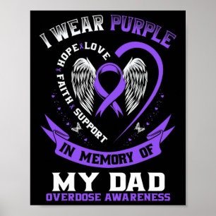 Poster Violet en mémoire de mon papa Conscience de la sur