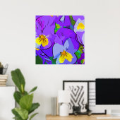 Poster Violet et jaune (Bureau à domicile)