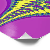 Poster Violet et Jaune Vibrant Abstrait Fractal (Coin)