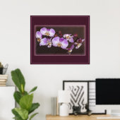 Poster Violet et Orchidée blanche - photo de près (Bureau à domicile)