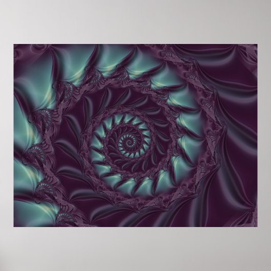 Poster violet et spirale d'Aqua Fractal (Devant)