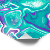Poster Violet et Turquoise Fluid Art Marbre comme des bul (Coin)