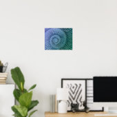 Poster Violet et vert Spiral Ammonite Fossil Art Imprimer (Bureau à domicile)