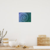 Poster Violet et vert Spiral Ammonite Fossil Art Imprimer (Cuisine)