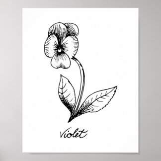 Poster Violet Février Anniversaire