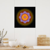 Poster Violet jaune mandala | noir (Cuisine)