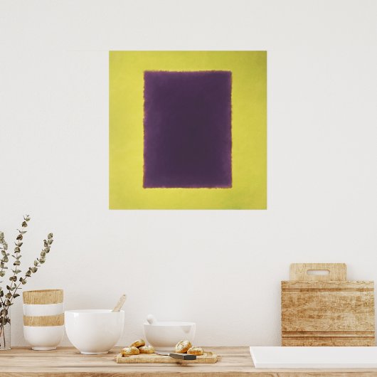 Poster violet, jaune sur vert (Cuisine)