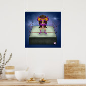 Poster Violet Lightning brunette luchadora lutteur (Cuisine)
