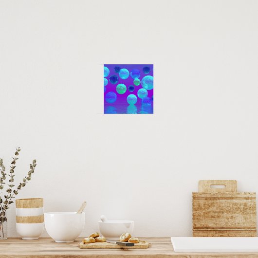 Poster Violet Mist - Cyan et Purple Abstrait Light (Cuisine)