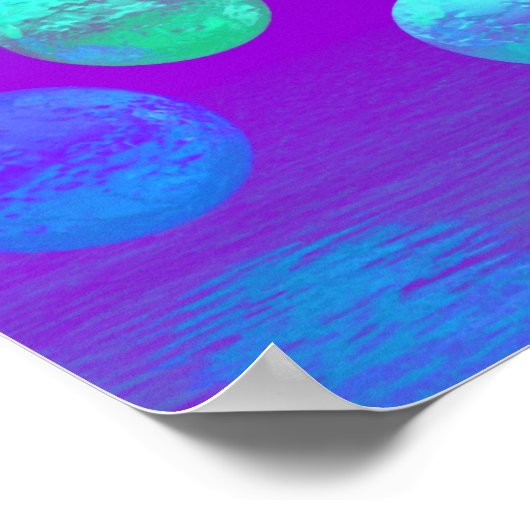 Poster Violet Mist - Cyan et Purple Abstrait Light (Coin)