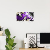Poster violet, or, argenté fractée (Bureau à domicile)