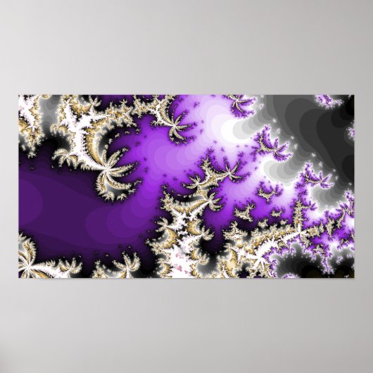 Poster violet, or, argenté fractée (Devant)