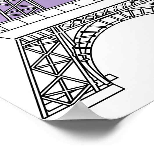 Poster Violet Paris Macarons Tour Eiffel (Coin)