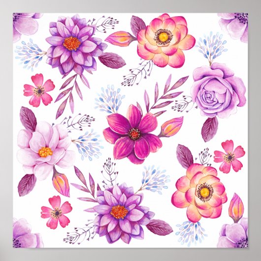 Poster Violet rose (Devant)