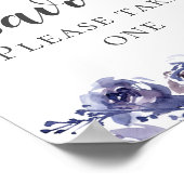 Poster Violet Rose Élégant Floral Mariage d'hiver Faveurs (Coin)