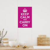 Poster Violet rouge Restez calme et continuez (Cuisine)