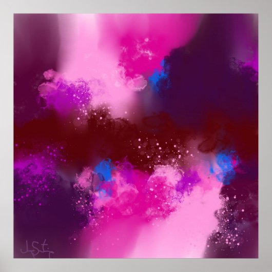Poster Violet rouge violet Magenta Bleu Art Abstrait Impr (Devant)