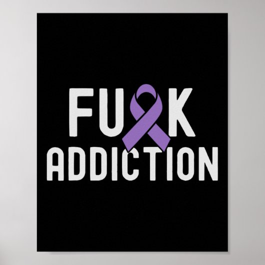 Poster Violet Ruban Fck Sensibilisation à la surdose (Devant)