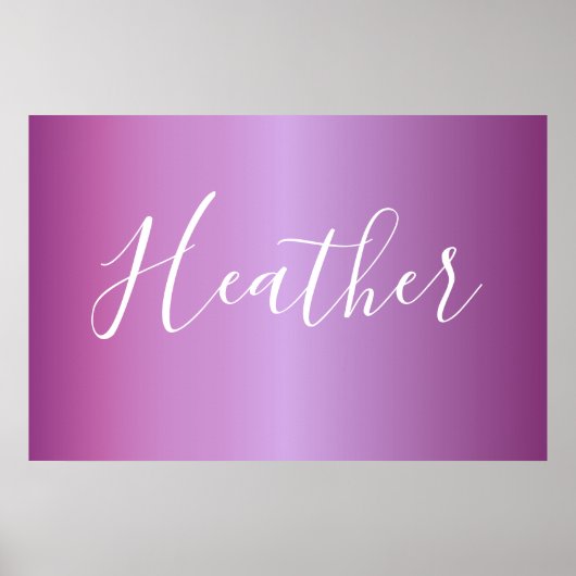 Poster Violet violet et script blanc personnalisé (Devant)
