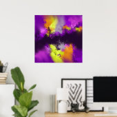 Poster Violet violet jaune Art Abstrait moderne Imprimer (Bureau à domicile)
