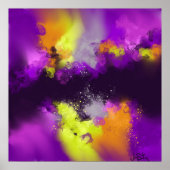 Poster Violet violet jaune Art Abstrait moderne Imprimer (Devant)