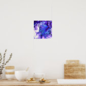 Poster Violet violet marbre bleu Abstrait Fluid Art (Cuisine)