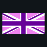 Poster Violet violet Union Jack<br><div class="desc">Motif violet,  blanc et violet basé sur l'Union Jack.</div>