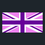 Poster Violet violet Union Jack<br><div class="desc">Motif violet,  blanc et violet basé sur l'Union Jack.</div>