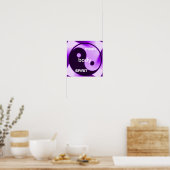 Poster Violet Yin Yang Art Zen Santé holistique (Cuisine)
