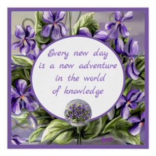 Poster violettes dans un bocal de lune